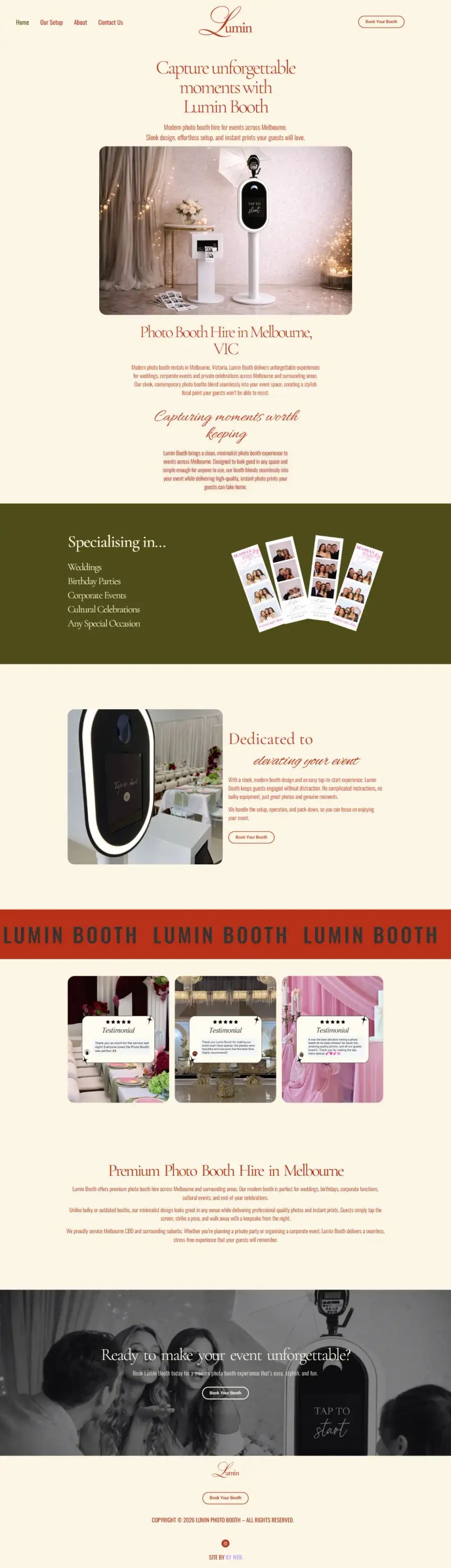 Lumin Booth website